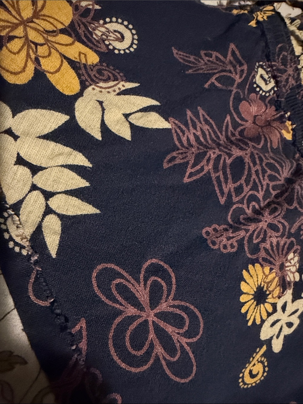 Vintage - Indian Cotton Tiered Skirt - drawstring - OSFM - 7 tiers of TWIRL! - Picture 8 of 9